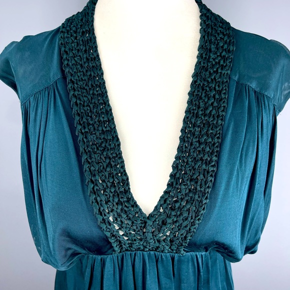 French Connection Dressy Dress V-Neck Bright Jade Color - Picture 7 of 7